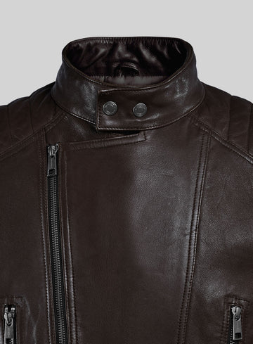 Thunderbolt Brown Moto Leather Jacket - StudioSuits