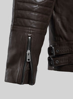 Thunderbolt Brown Moto Leather Jacket - StudioSuits