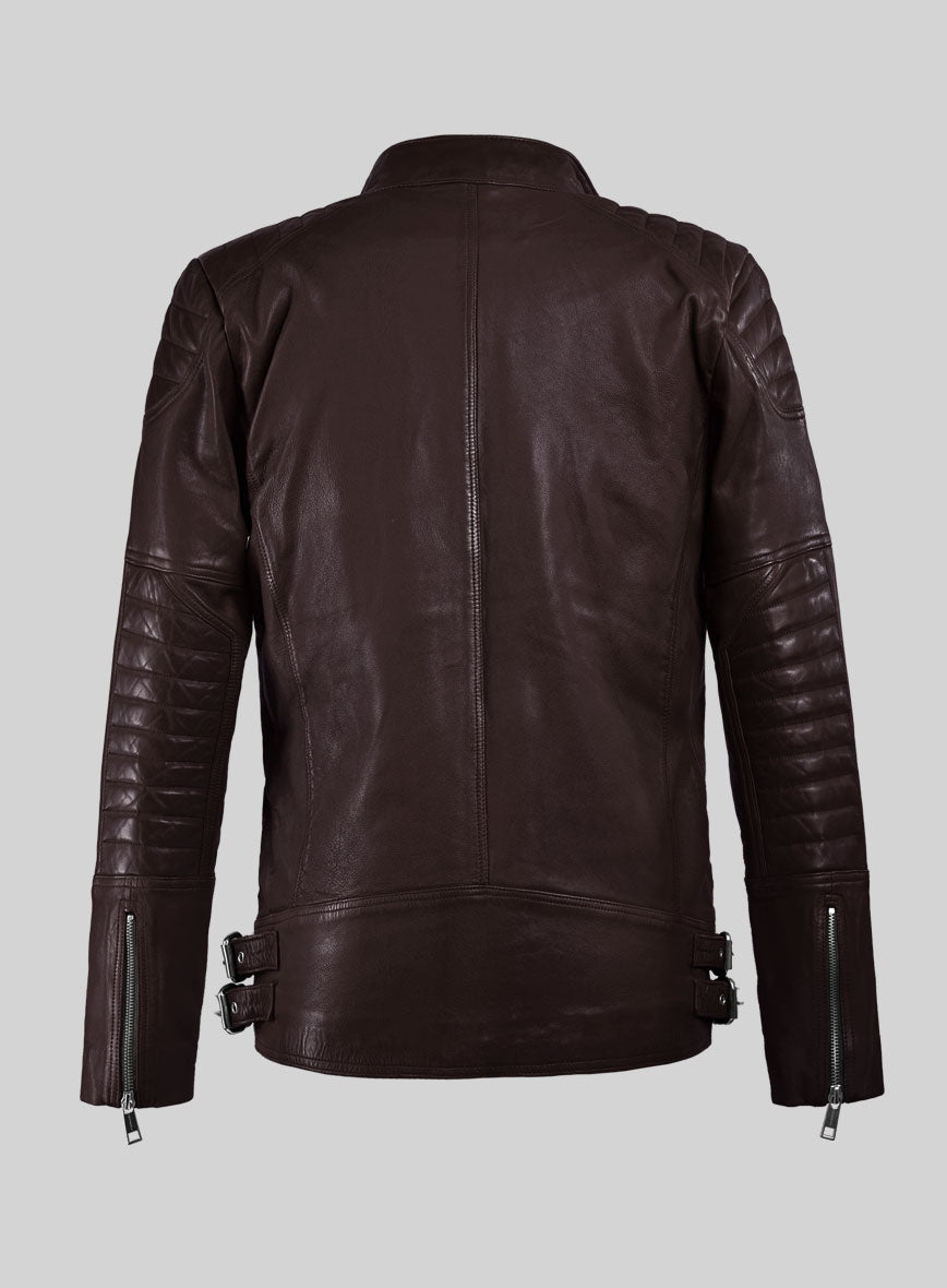 Thunderbolt Burgundy Moto Leather Jacket - StudioSuits