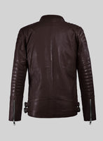 Thunderbolt Burgundy Moto Leather Jacket - StudioSuits