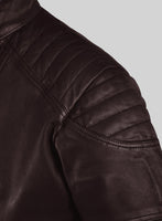 Thunderbolt Burgundy Moto Leather Jacket - StudioSuits