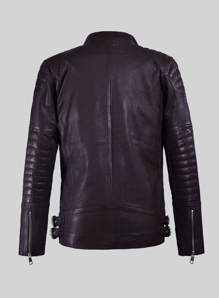 Thunderbolt Purple Moto Leather Jacket - StudioSuits