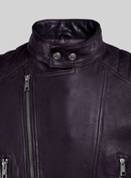 Thunderbolt Purple Moto Leather Jacket - StudioSuits