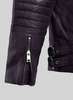 Thunderbolt Purple Moto Leather Jacket - StudioSuits