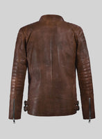 Thunderbolt Spanish Brown Moto Leather Jacket - StudioSuits