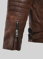 Thunderbolt Spanish Brown Moto Leather Jacket - StudioSuits