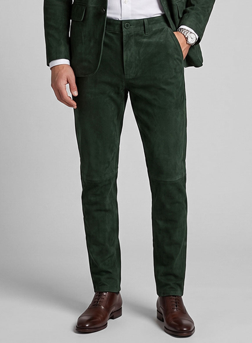 Timber Green Suede Leather Suit - StudioSuits
