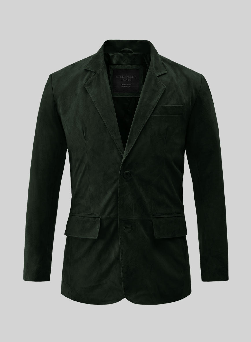 Timber Green Suede Leather Suit - StudioSuits