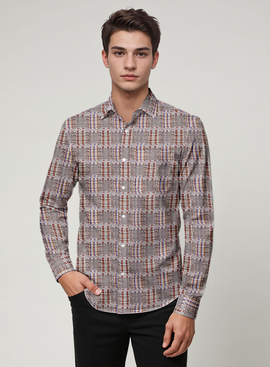 Timber Check Patchwork Cotton Shirt - StudioSuits