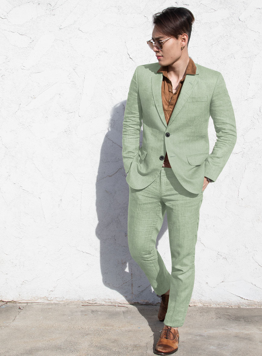 Tropical Sea Green Cotton Suit - StudioSuits