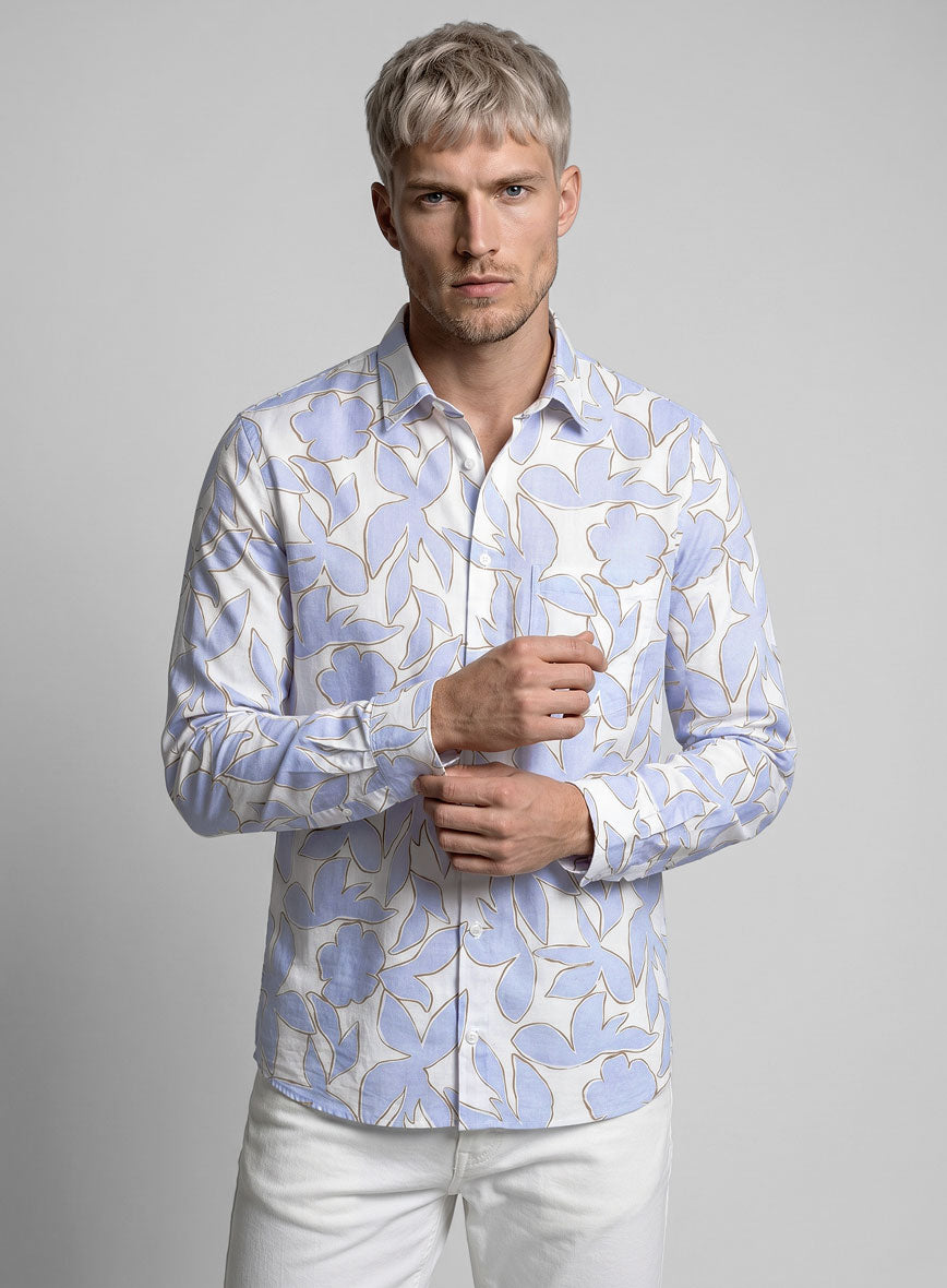 Tranquil Leaf Cotton Shirt - StudioSuits