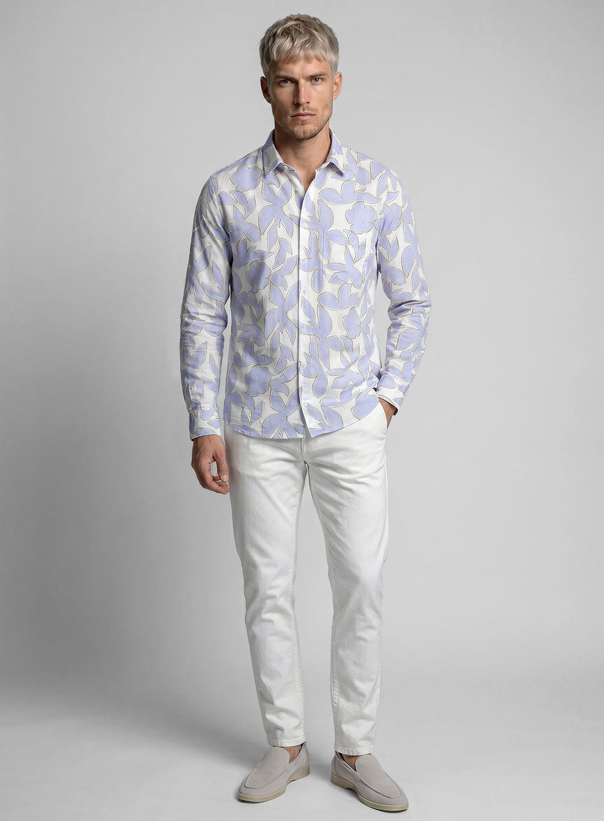 Tranquil Leaf Cotton Shirt - StudioSuits