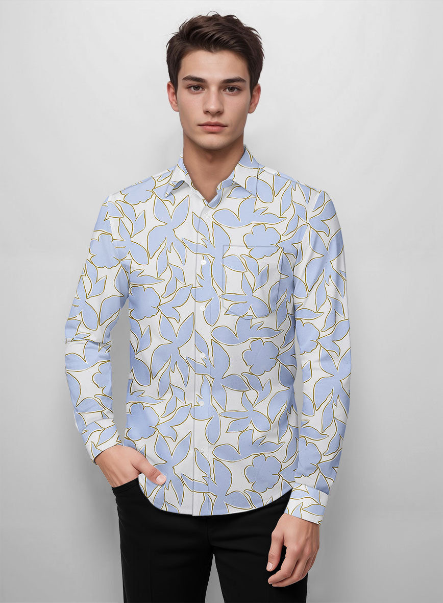 Tranquil Leaf Cotton Shirt - StudioSuits