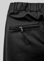 Traverse Black Leather Joggers - StudioSuits