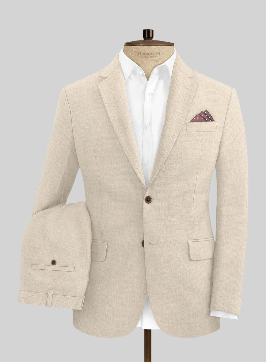Tropical Beige Cotton Suit - StudioSuits