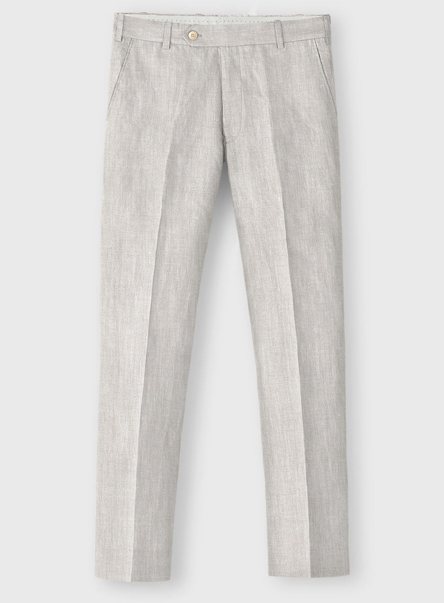 Tropical Beige Pure Linen Double Breasted Suit - StudioSuits
