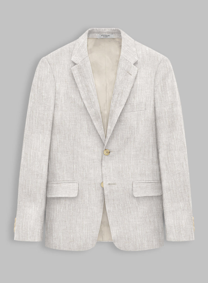 Tropical Beige Pure Linen Jacket - 42 Regular - StudioSuits