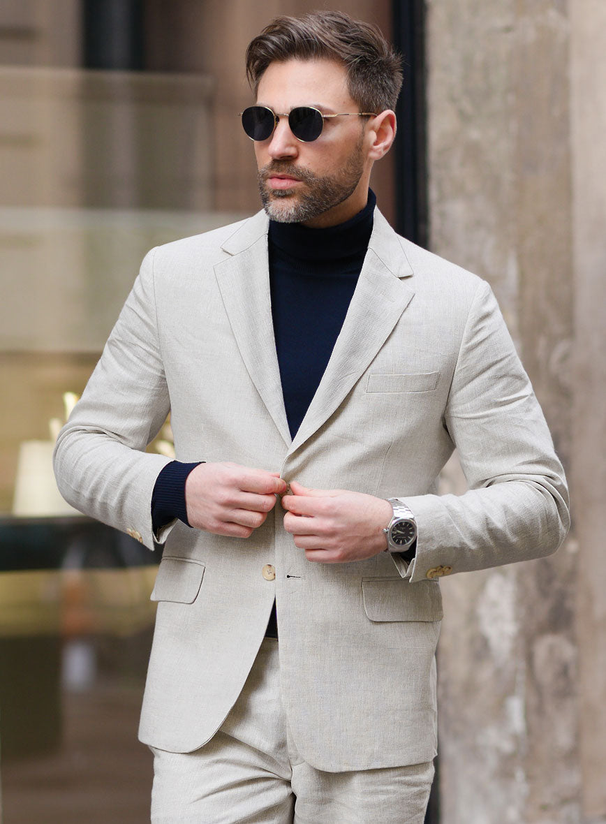 Tropical Beige Linen Jacket – StudioSuits Tropical Beige Linen Jacket – StudioSuits