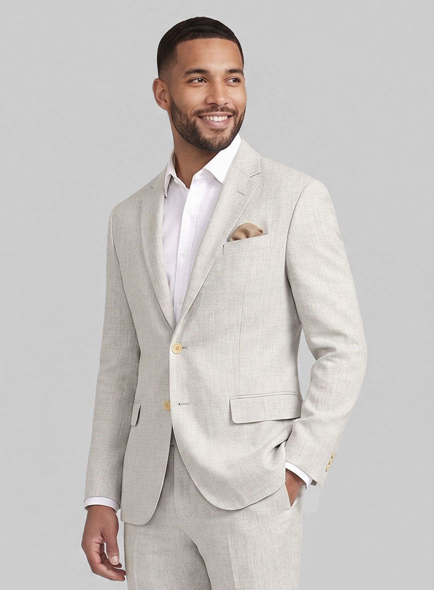Tropical Beige Linen Suit - StudioSuits