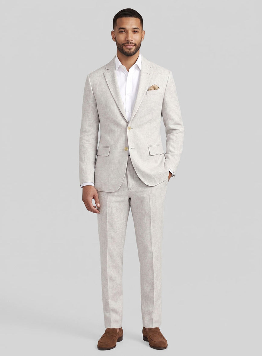 Tropical Beige Linen Suit - StudioSuits