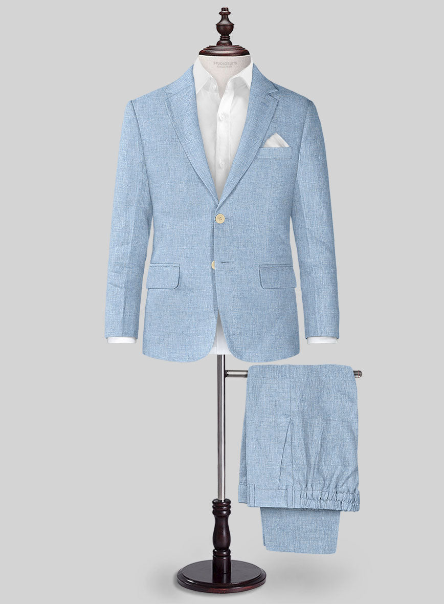 Tropical Blue Pure Linen Boys Suit - StudioSuits