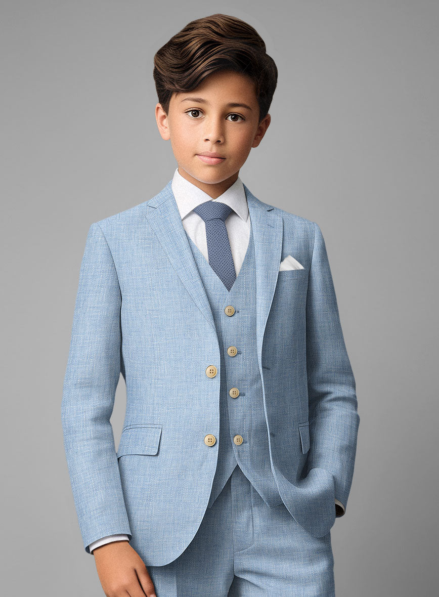 Tropical Blue Linen Boys Suit – StudioSuits