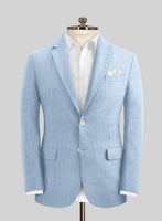 Tropical Blue Pure Linen Jacket - StudioSuits