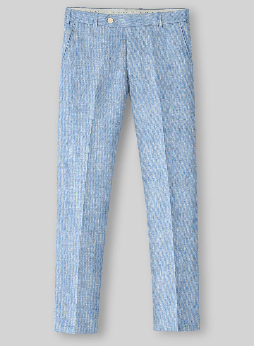 Tropical Blue Linen Pants