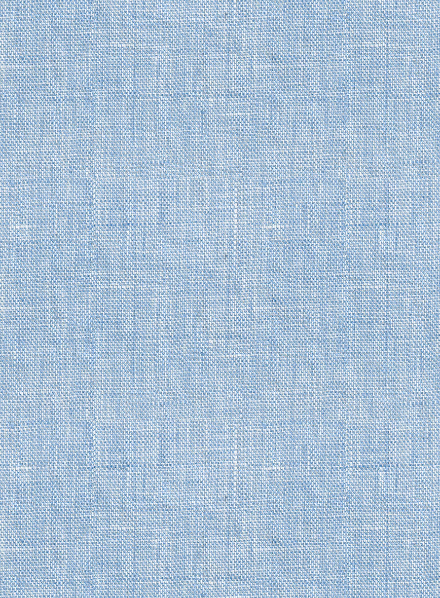 Tropical Blue Pure Linen Shorts - StudioSuits
