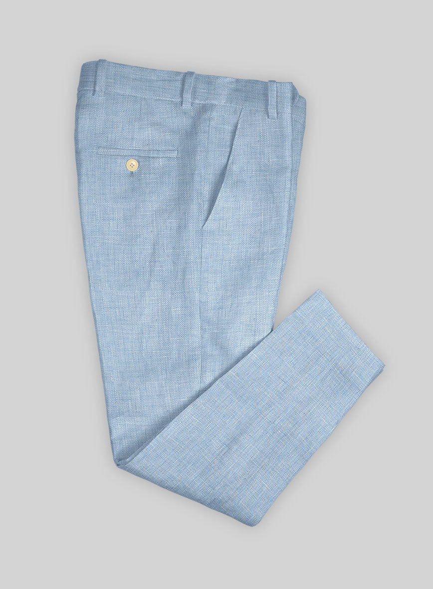 Tropical Blue Pure Linen Suit - StudioSuits
