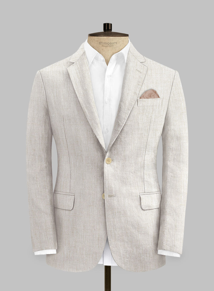 Tropical Beige Pure Linen Suit - StudioSuits