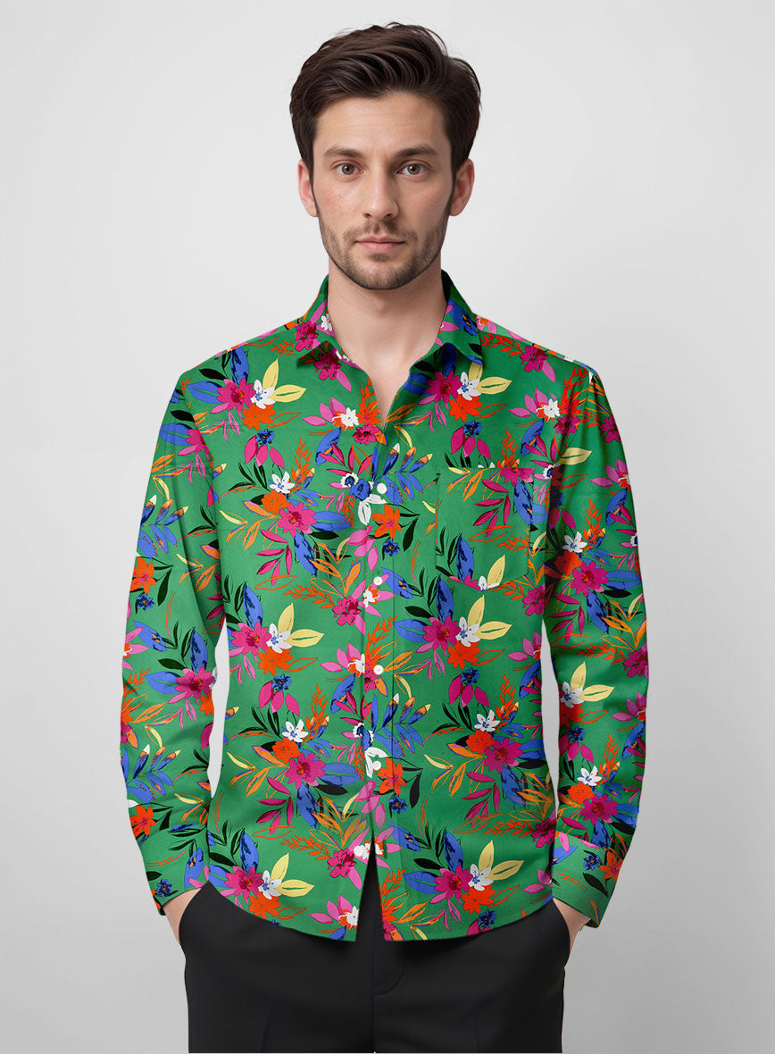 Tropic Vibe Cotton Lycra Shirt - StudioSuits