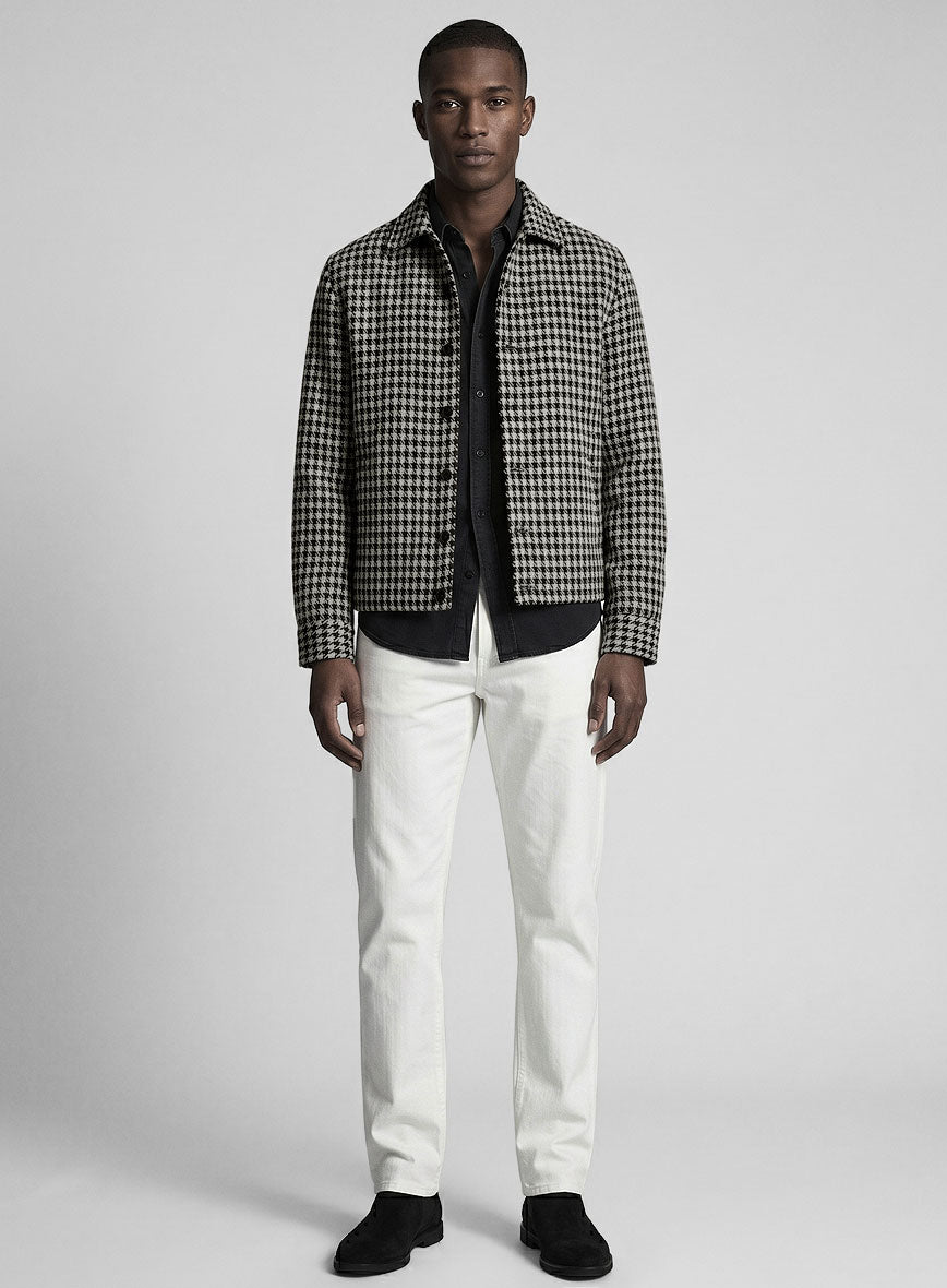 Trucker Big Houndstooth BW Tweed Shirt - StudioSuits