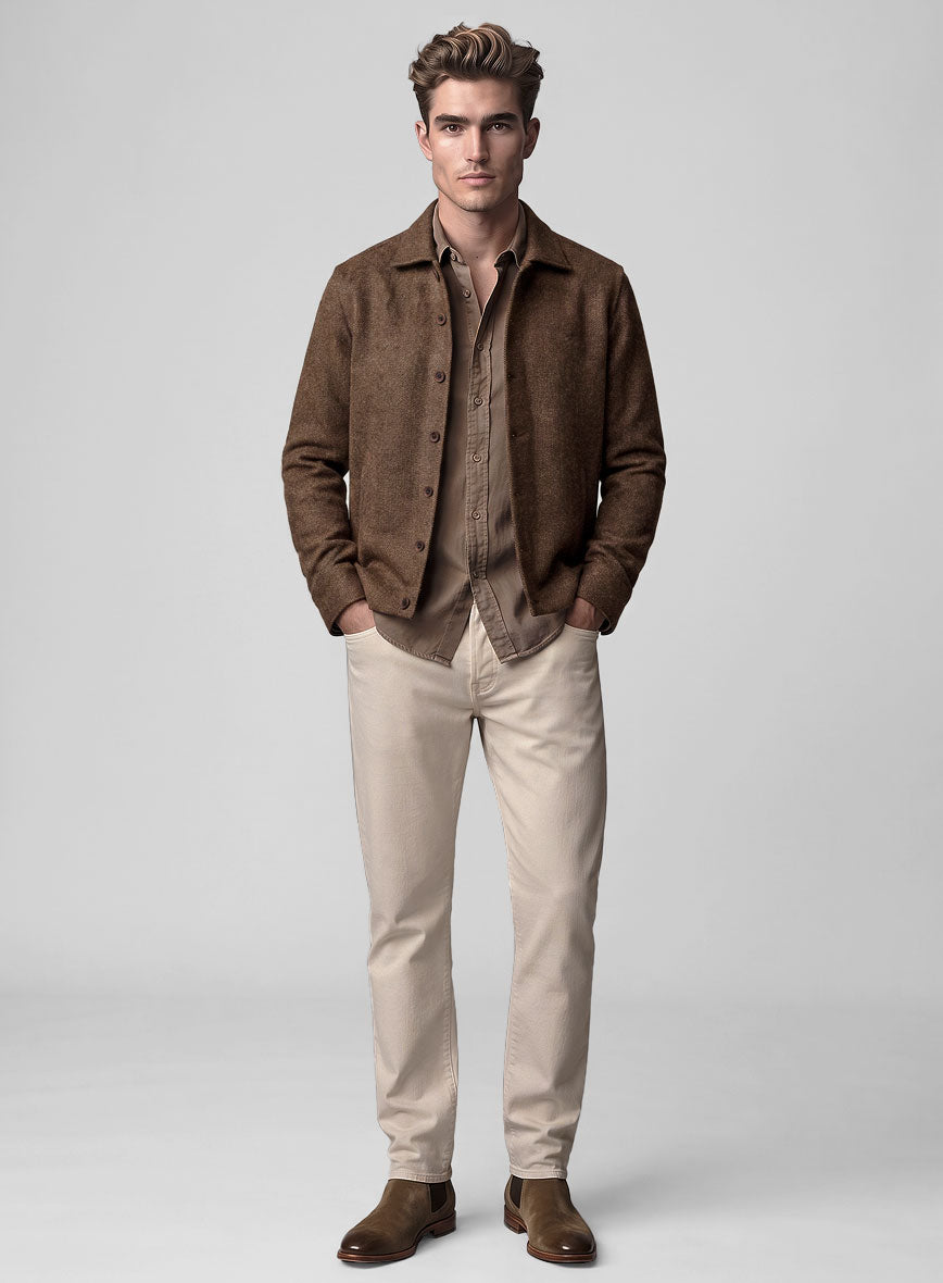 Trucker Haberdasher Autumn Rust Tweed Shirt - StudioSuits