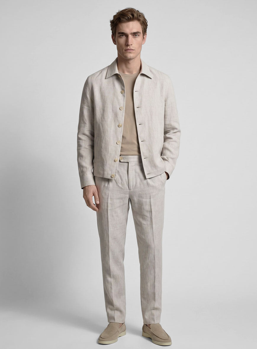 Trucker Italian Meadow Linen Shirt - StudioSuits