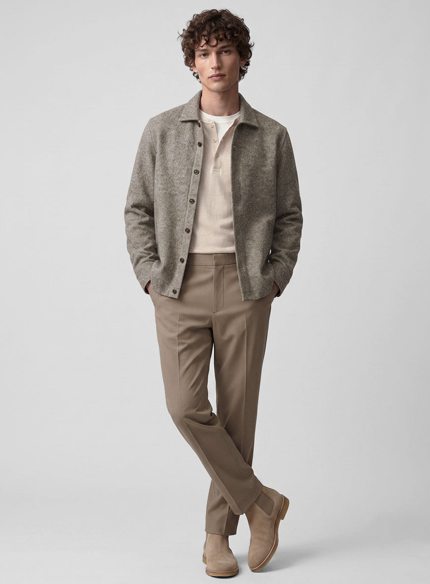 Trucker Light Weight Brown Tweed Shirt - StudioSuits