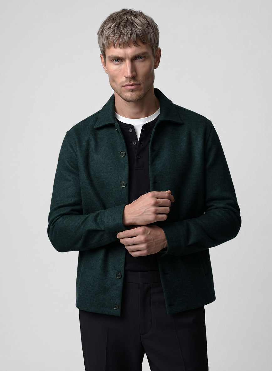 Trucker Naples Bello Green Tweed Shirt - StudioSuits