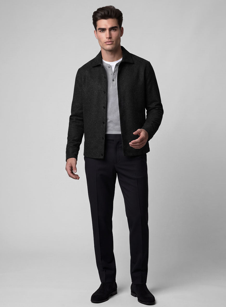 Trucker Naples Black Tweed Shirt - StudioSuits