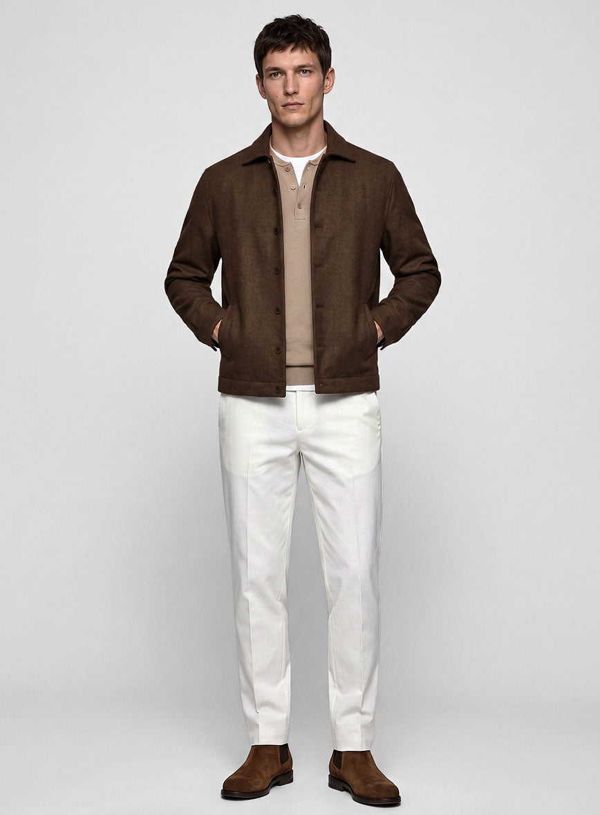 Trucker Naples Caffe Brown Tweed Shirt - StudioSuits