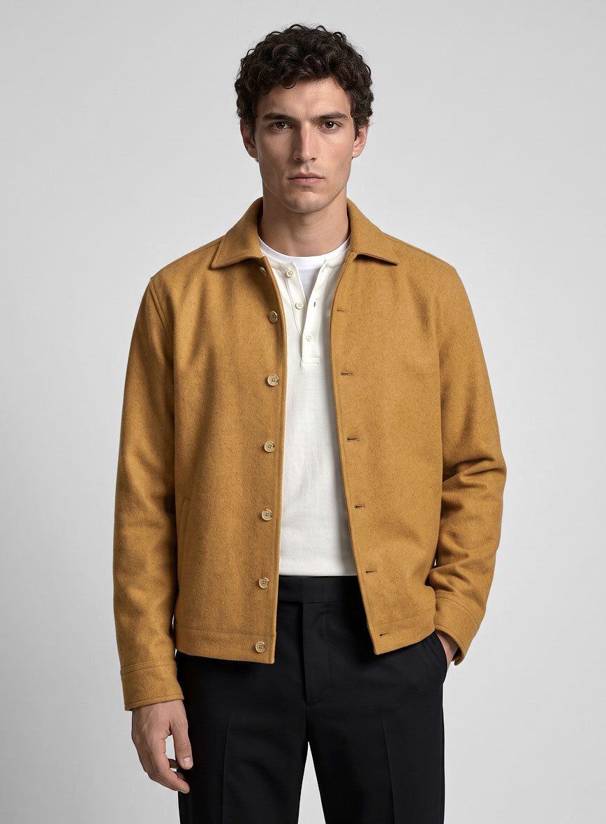 Trucker Naples Yellow Tweed Shirt - StudioSuits