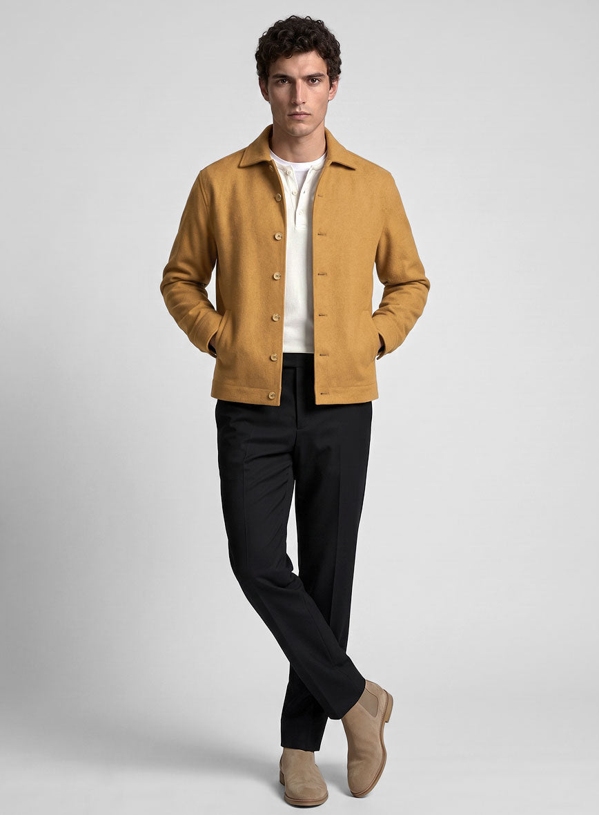 Trucker Naples Yellow Tweed Shirt - StudioSuits