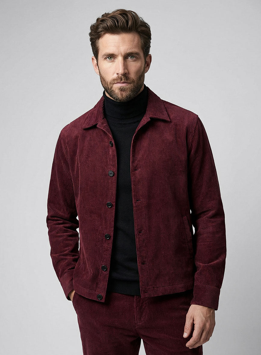 Trucker Berry Wine Corduroy Shirt - StudioSuits