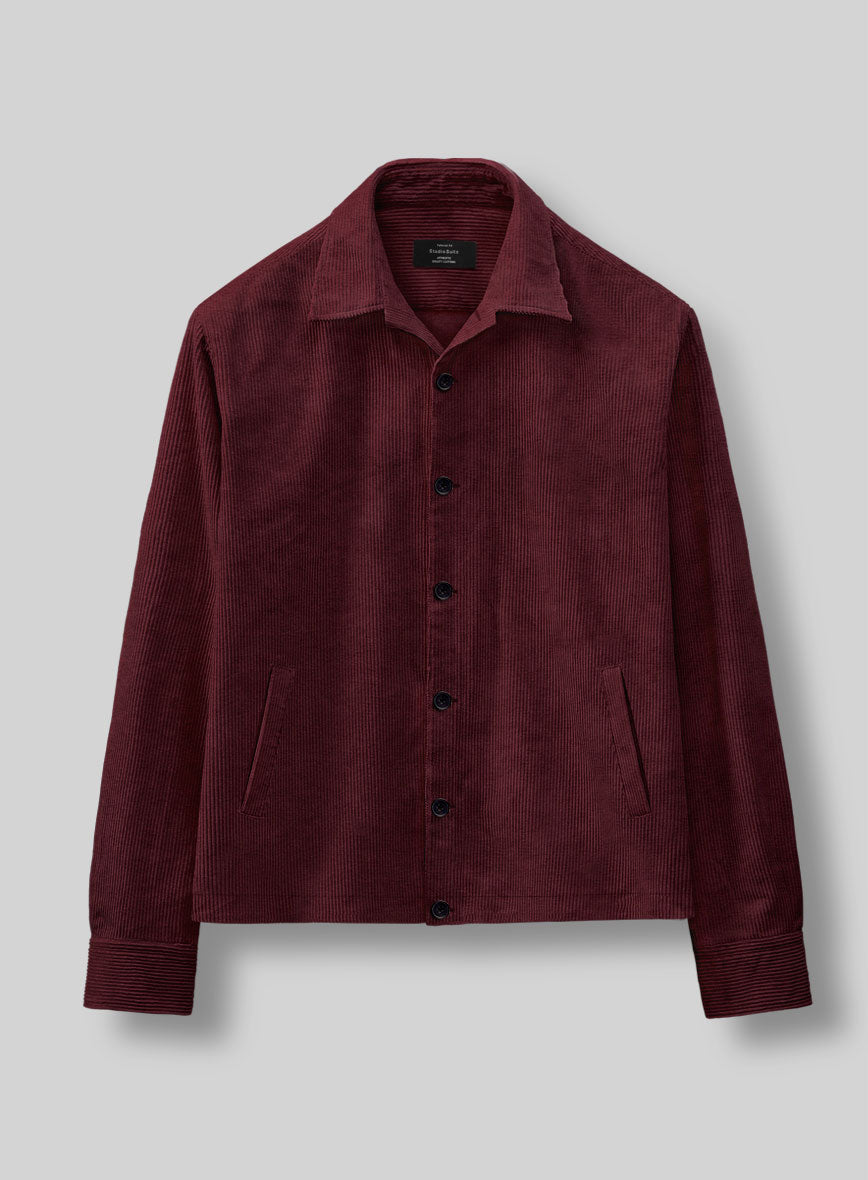 Trucker Berry Wine Corduroy Shirt - StudioSuits