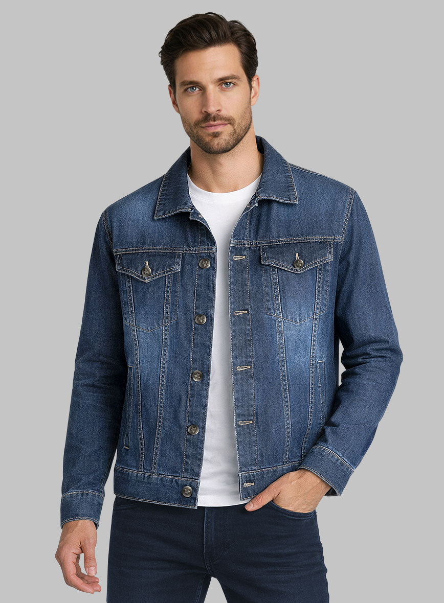 Trucker Blue Sterling Denim Jacket - StudioSuits