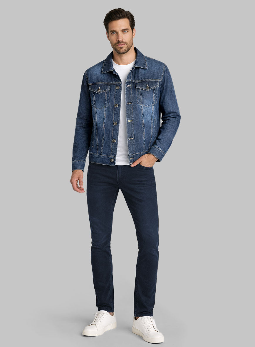 Trucker Blue Sterling Denim Jacket - StudioSuits