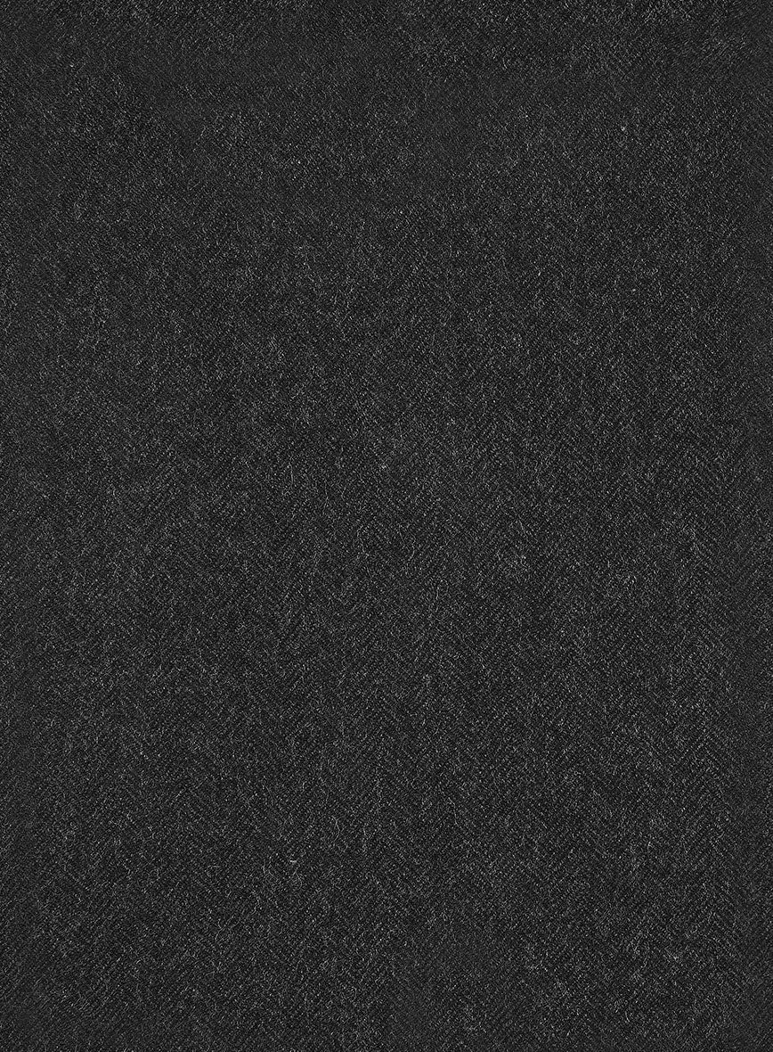 Trucker Charcoal Herringbone Tweed Shirt - StudioSuits