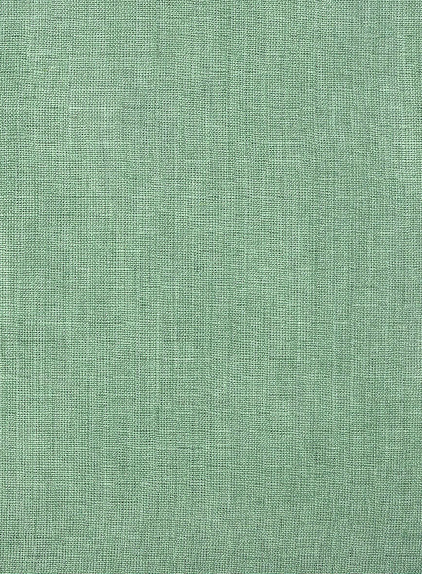 Trucker Italian Linen Mojito Green Shirt - StudioSuits