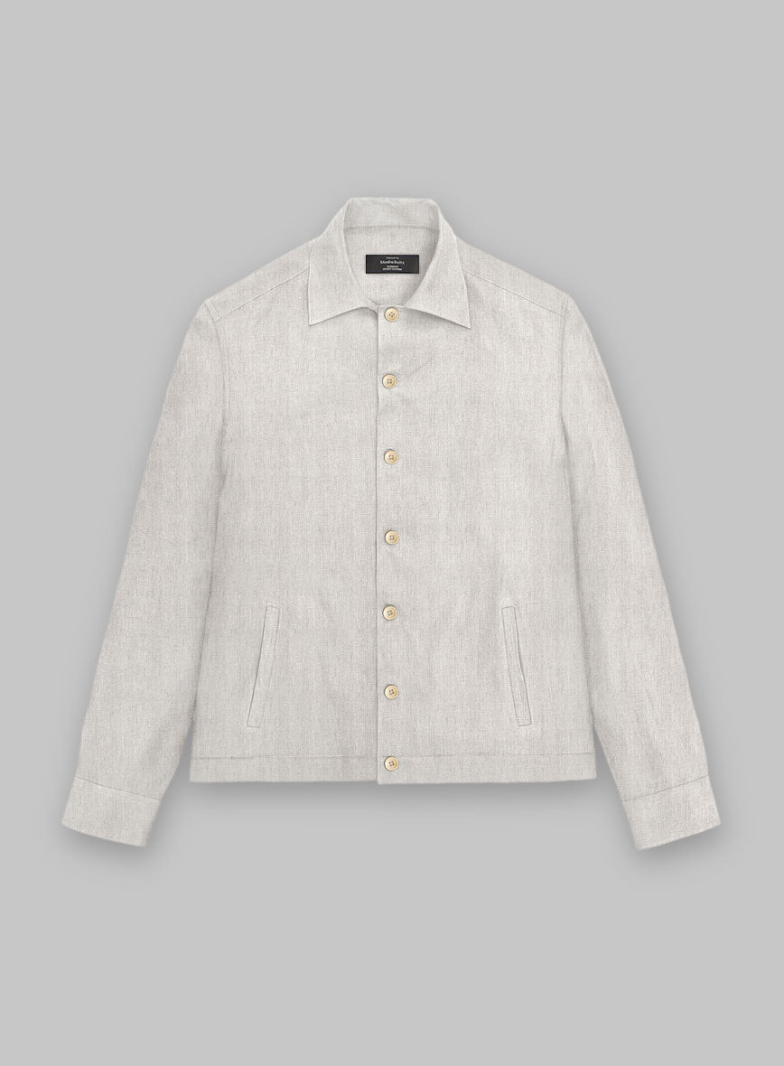 Trucker Italian Meadow Linen Shirt - StudioSuits