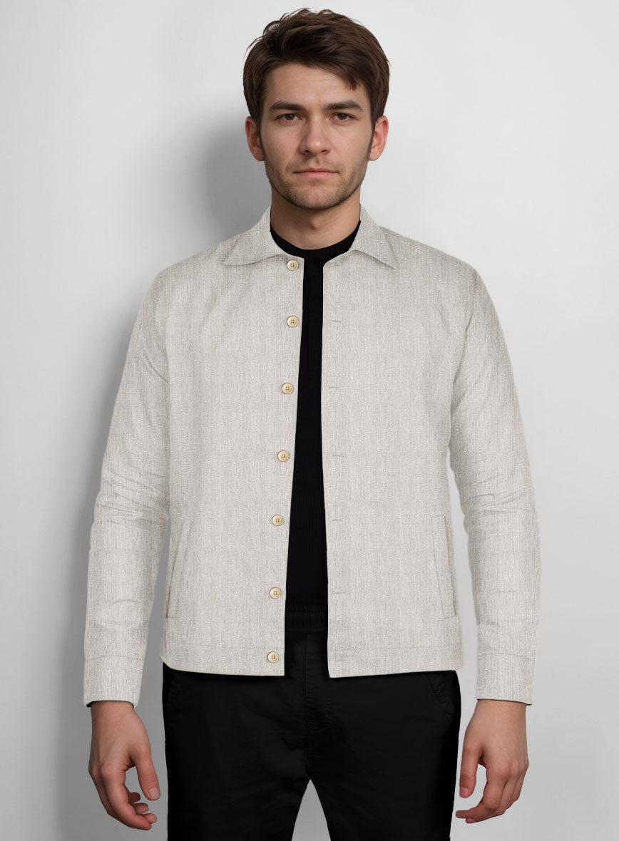 Trucker Italian Meadow Linen Shirt - StudioSuits