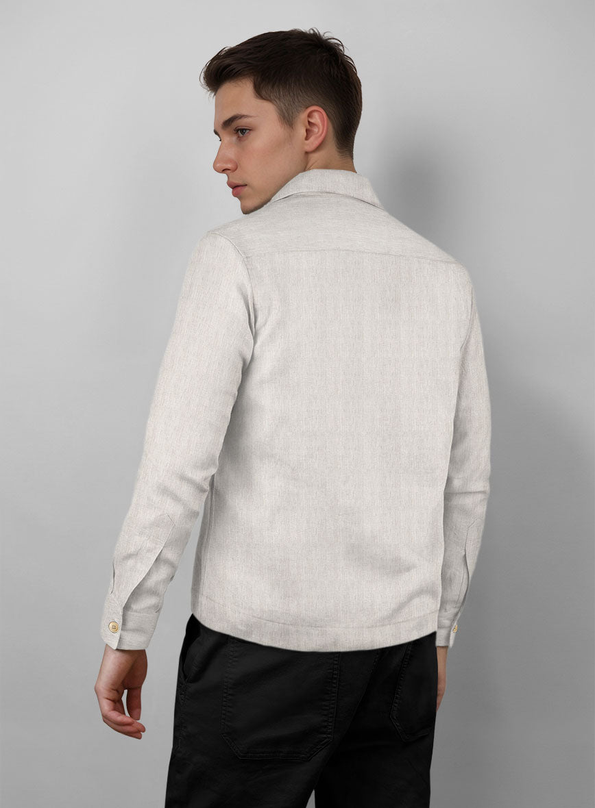 Trucker Italian Meadow Linen Shirt - StudioSuits